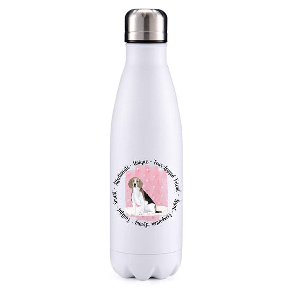 Beagle Grey Pink insulated metal bottle