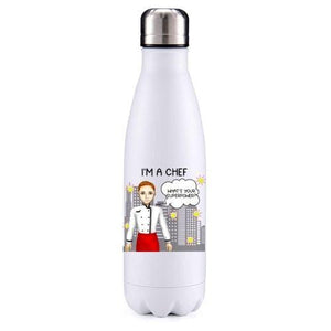 Chef  male red head key worker insulated metal bottle
