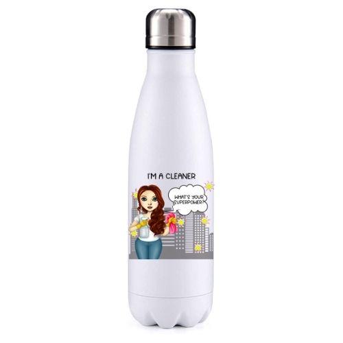 Cleaner  female red head key worker insulated metal bottle