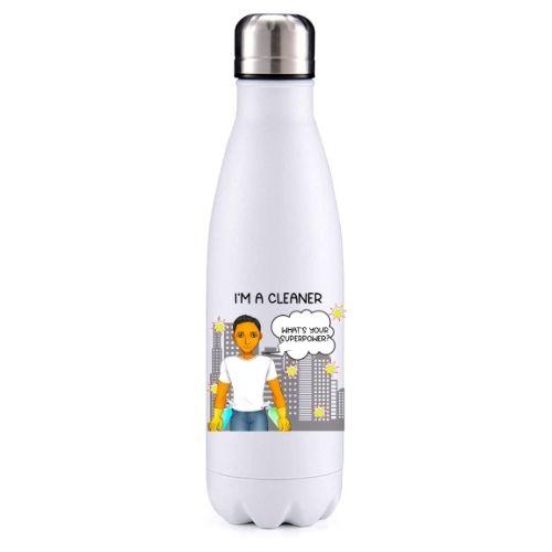 Cleaner  male tanned skin key worker insulated metal bottle
