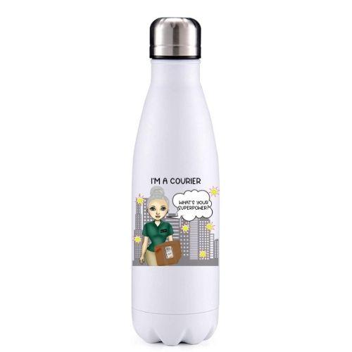 Courier female Grey key worker insulated metal bottle