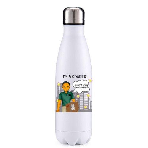 Courier  male tanned skin key worker insulated metal bottle