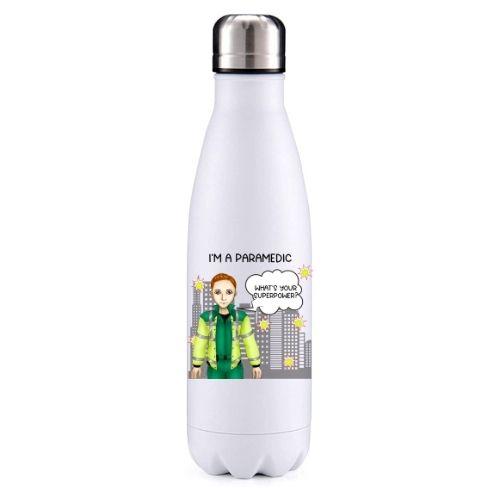 Paramedic male red head key worker insulated metal bottle