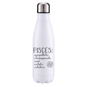 Pisces zodiac sign insulated metal bottle