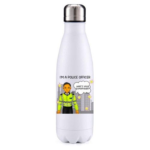 Police male tanned skin key worker insulated metal bottle
