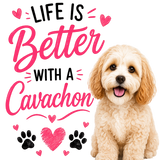 Life is better with a cavachon metal insulated bottle