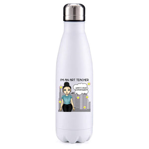 Art Teacher female black hair insulated metal bottle