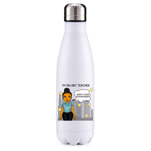 Art Teacher female tanned skin hair insulated metal bottle