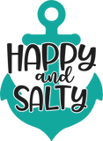 Happy and Salty beach inspired insulated metal bottle