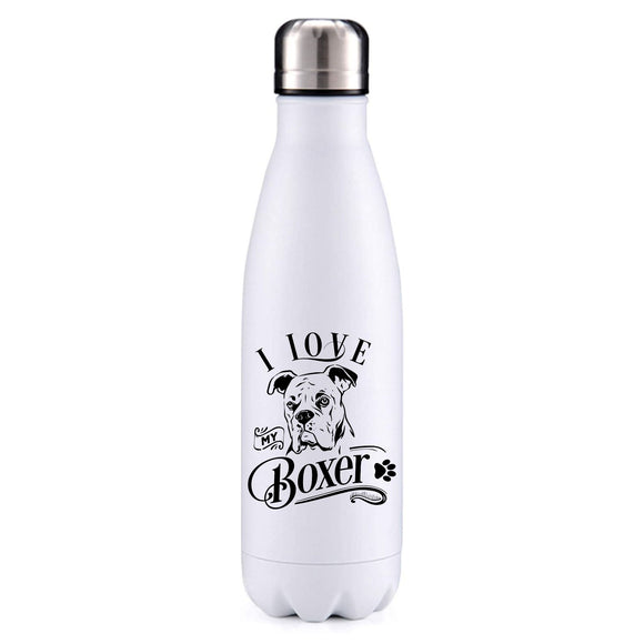 I love my boxer dog obsession insulated metal bottle