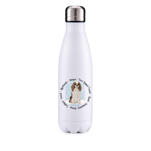 King Charles Cavalier Spaniel Brown Blue Insulated Metal Bottle