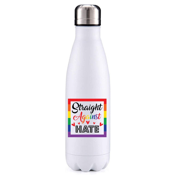 Straight against hate LGBT inspired insulated metal bottle
