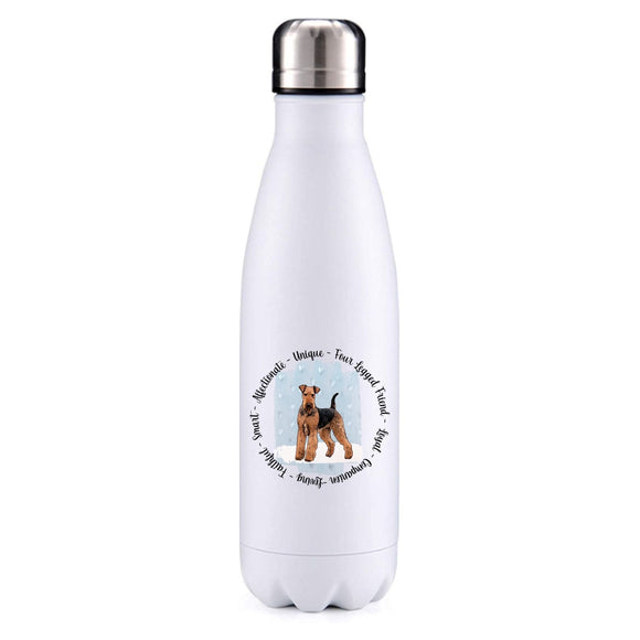 Airedale Terrier Blue Insulated Metal Bottle