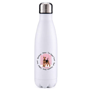 Airedale Terrier Pink insulated metal bottle