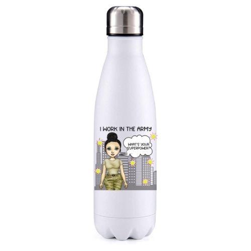 Army male black hair key worker insulated metal bottle