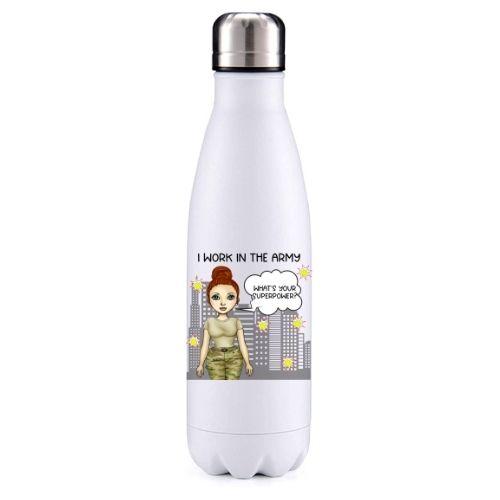 Army  female red head key worker insulated metal bottle