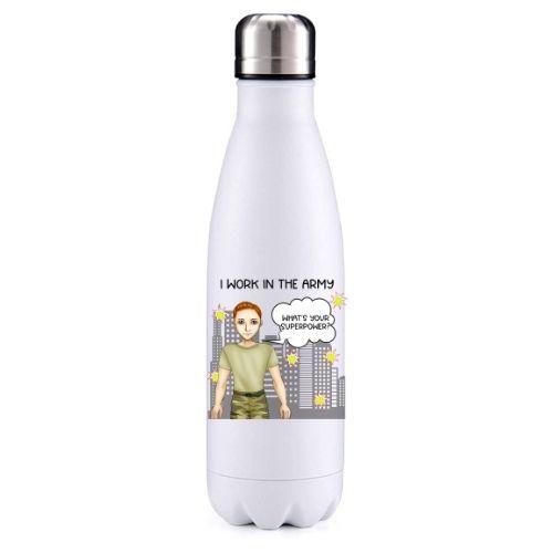 Army male red head key worker insulated metal bottle