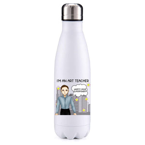 Art Teacher male brown hair insulated metal bottle