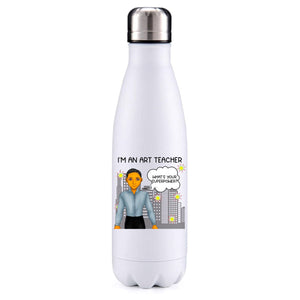 Art Teacher male tanned skin hair insulated metal bottle