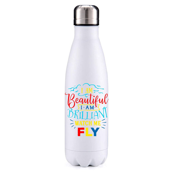 Autism - Beautiful, brilliant, watch me fly insulated metal bottle