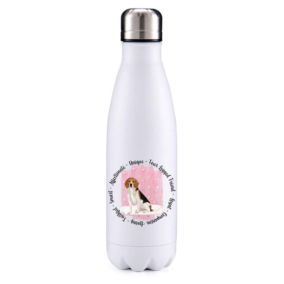 Beagle Brown Pink insulated metal bottle