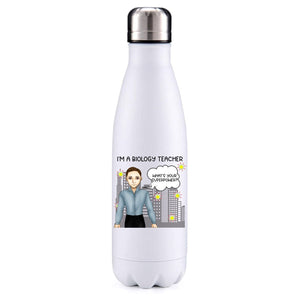 Biology Teacher male brown hair insulated metal bottle