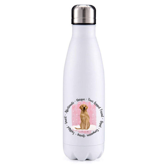 Blonde Labrador Pink insulated metal bottle