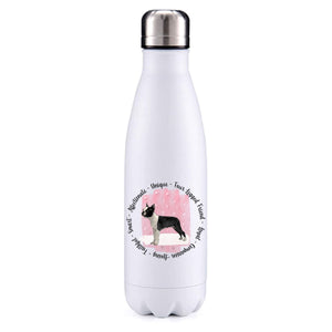 Boston terrier pink insulated metal bottle