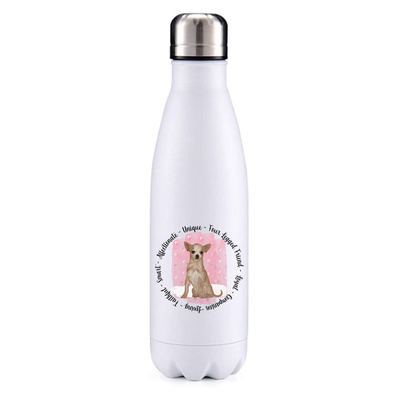 Chihuahua sand pink insulated metal bottle