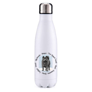 Chow Chow black blue insulated metal bottle