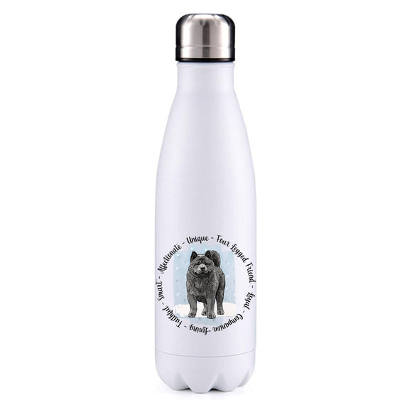 Chow Chow black blue insulated metal bottle