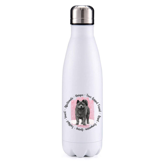 Chow Chow black pink insulated metal bottle