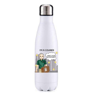 Courier male Grey key worker insulated metal bottle