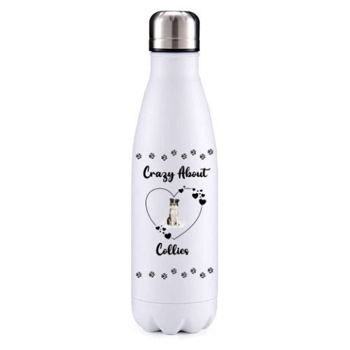 Crazy about Collies Colour 2 Dog Obsession insulated metal bottle