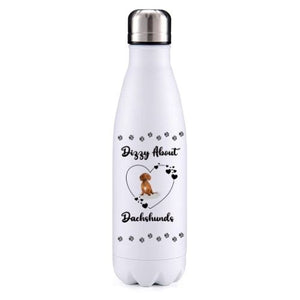 Dizzy about Dachshunds Colour 1 Dog Obsession insulated metal bottle