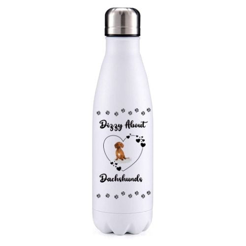 Dizzy about Dachshunds Colour 1 Dog Obsession insulated metal bottle