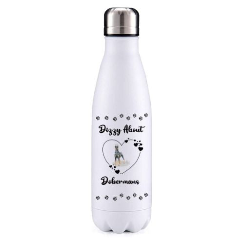 Dizzy about Dobermans Dog Obsession insulated metal bottle