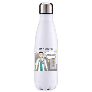 Doctor  male black hair key worker insulated metal bottle