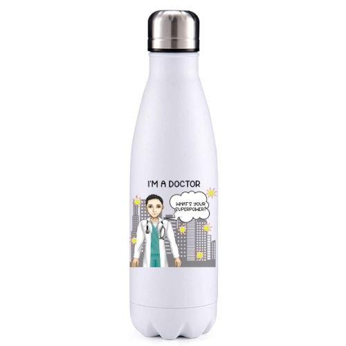 Doctor  male black hair key worker insulated metal bottle