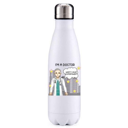 Doctor male Grey key worker insulated metal bottle