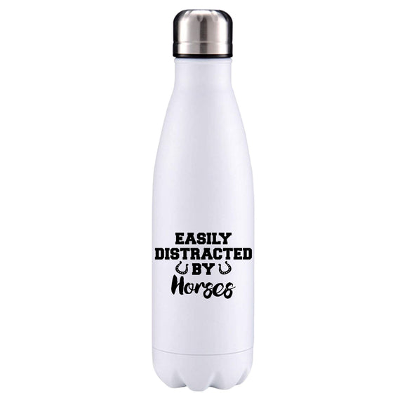 Easily Distracted by Horses.  Horse Inspired insulated metal bottle