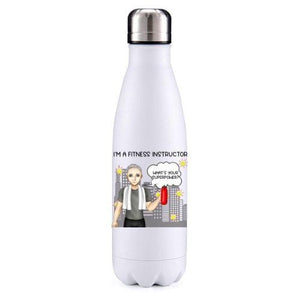 Fitness Instructor male Grey key worker insulated metal bottle