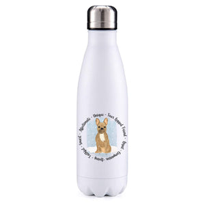 French bulldog sand blue insulated metal bottle