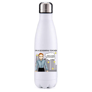Geography Teacher male red hair insulated metal bottle