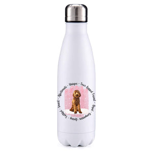 Goldendoodle pink insulated metal bottle