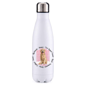 Golden Retriever golden pink insulated metal bottle