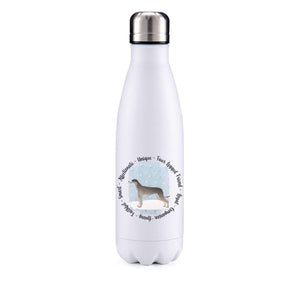 Greyhound Grey Blue Insulated Metal Bottle