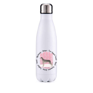 Greyhound Grey Pink Insulated Metal Bottle