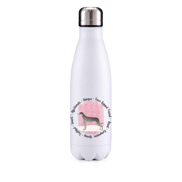 Greyhound Grey Pink Insulated Metal Bottle