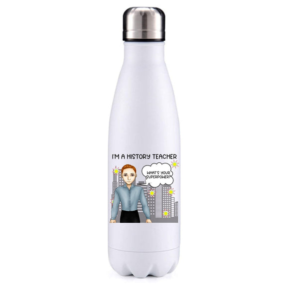 History Teacher male red hair insulated metal bottle